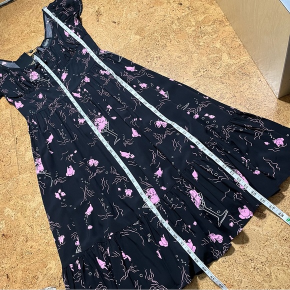 Collectif Carmen Tipsy Elephants Dress NWT In Black & Pink Sz 8/M US - Picture 16 of 16